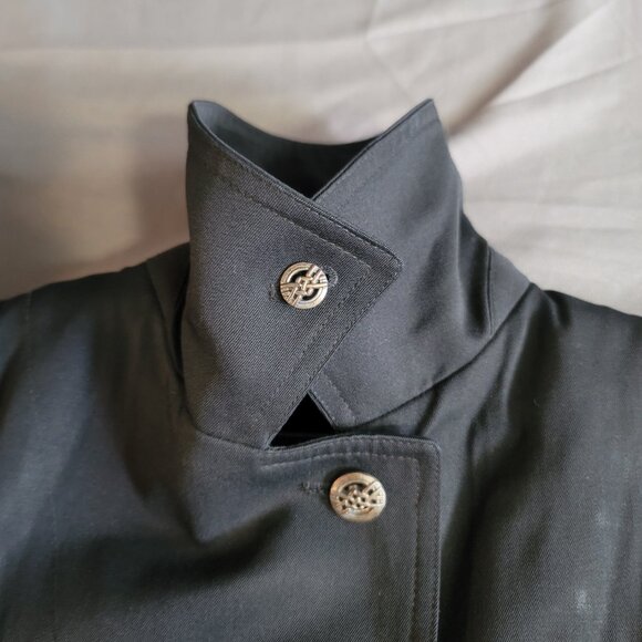 Hilary Radley Trench Coat Womens 4 Black Wool Business Casual Canadian Jacket - Picture 14 of 16